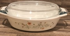 Pyrex Emily Spring Garden Oval Casserole Dish With Lid, VGC