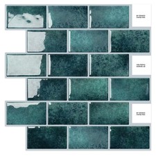 Dark Green Peel and Stick on Wall Tiles Stickers Self Adhesive Splashback