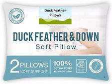 2 Pack Duck Feather & Down Pillows-Standard Size (42x72CM) Hotel Quality Pillows