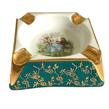 Rare Vintage Porcelain Marcel Chaufriasse Limoges France Cigarette Ashtray