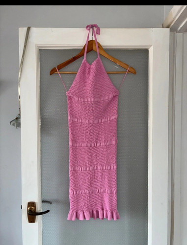 Zara pink knit - halter, neck
