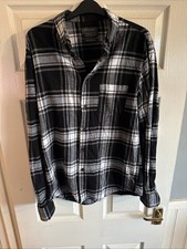 Men’s Black An White Check Shirt Medium Regular Fit Primark #103