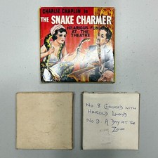 Vintage Super 8 Charlie Chapin Reels x 3 inc. Snake Charmer & The Actor UNTESTED