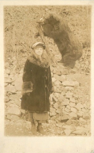 1922 woman bear - woman,