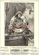 Advert Lever Bros. LIFEBUOY Disinfectant Soap (1) Antique 1902 Print Ad 723/41