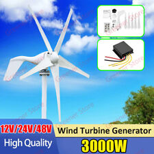 UK 12V/24V 48V 3000W Wind Turbine Generator 5 Blades with Charge Controller Kit