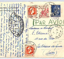 ALGERIA Postcard WW2 Censor Algiers 1945 Switzerland France Cols {samwells}WX126