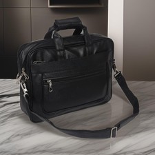 Unisex Leather Laptop Shoulder Bag Briefcase Messenger Satchel Office Work