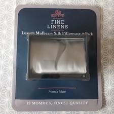 BEDECK OF BELFAST LUXURY MULBERRY SILK PILLOWCASE - 2 PACK - GREY - GIFT BOX
