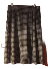 Toast Skirt Wool Cotton Mix Black White Check. Midi. Side Pockets. 