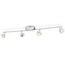 Litecraft Spotlight Bar Adjustable 4 Arm With Circular Shades - Chrome Clearance