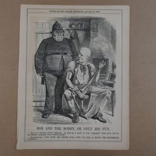 7x10" punch cartoon 1869 BOB AND THE BOBBY royal mint / gold