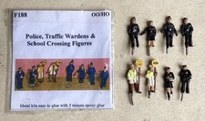 LANGLEY MODELS - OO, F188 - X8 POLICE, TRAFFIC WARDENS & SCHOOL CROSSING FIGURES