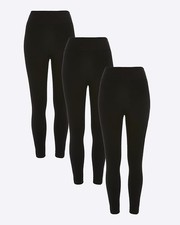 River Island Womens 3 Pack Leggings Black High Waisted Skinny Pants Bottoms
