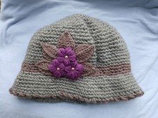 Grey/green Woolen Hat With Brim