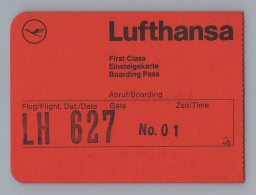 Lufthansa first class - class, boarding