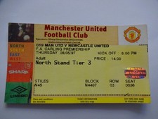 1996/97 Premier League Manchester United v Newcastle United Ticket Stub