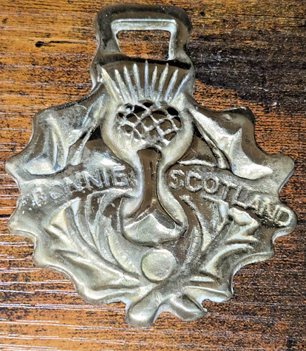 Brass horse medallion - horse, vintage