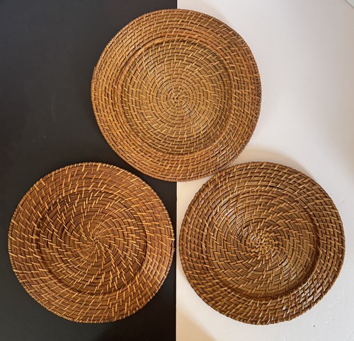 Wicker rattan woven chargers - rattan,