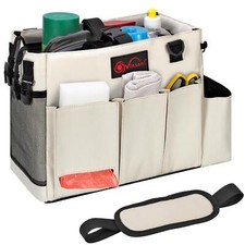 Vinsani Cleaning Caddy Multifunctional Storage Organiser Bag w Handle & Straps