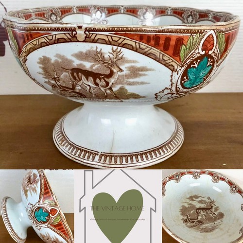 Antique clyd pottery stag - antique,