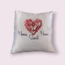40cm X 40cm Home Sweet Home Floral Heart Cushion And Insert Gift Home Decor 