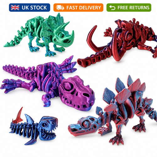 Printed dinosaur black - 3d,
