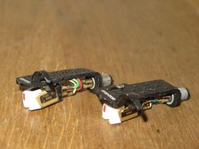 2 x Stanton 500 cartridge & headshell, brand-new stylus,  turntable head - pair