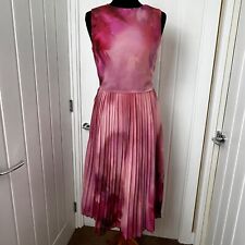 LITTLE MISTRESS Pink Watermark Print Chiffon Dress - Size 10 - Party Ocassion