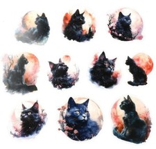 20 x Stickers BLACK CATS