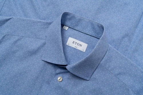 Men eton shirt blue - eton, cotton