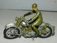 Crescent Toys ?  WW2 Army Dispatch Rider Motor Cycle green