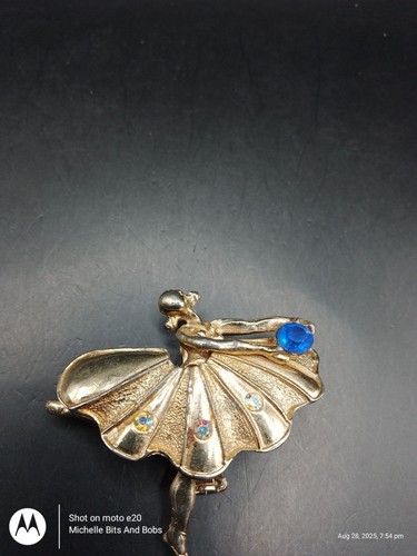 Elegant gold tone ballerina - elegant,