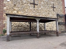 Heavy Duty Industrial Workbench 18mm Steel Top 250x125cm Vintage Welding Table
