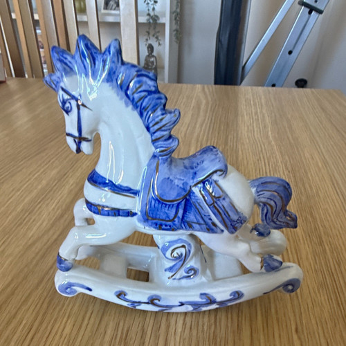 Vintage blue white porcelain - white,