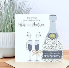 Personalised Handmade Silver/25th Wedding Anniversary Card, Friends, Daughter