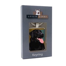 Black labrador keyrings - black,