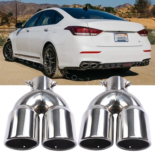 Dual car exhaust pipe tail - pipe,