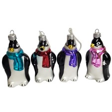 Set of 4 Glass Penguin