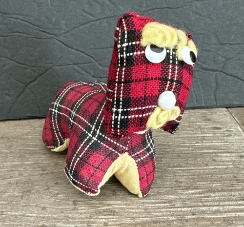 Vtg fabric scotty dog - dog, pin
