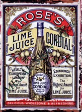 ROSES LIME JUICE metal wall sign pub,bar shed garage cafe shop kitchen art room