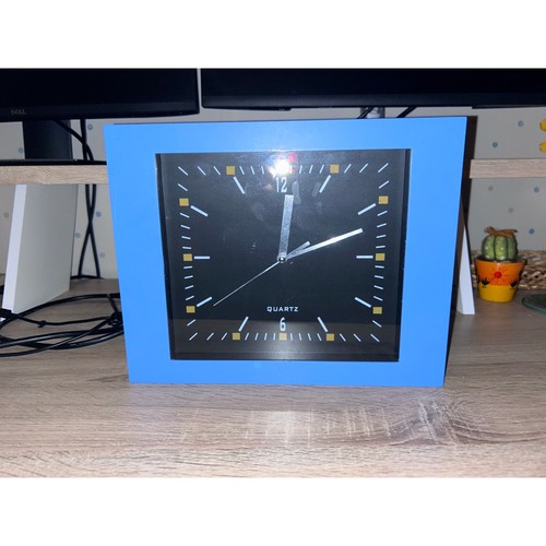 Art deco style blue wall - , clock