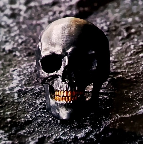 Skull head ring zinc - head, ring,
