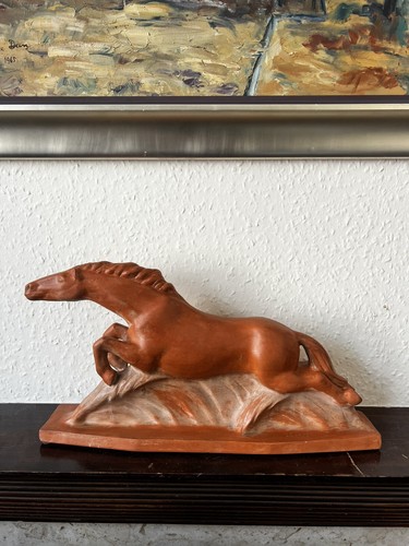 Art deco terrecota leaping - art,