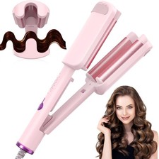 AISEELY 32MM Ceramic Curling Wand - 3 Barrel Beach Wave Hair Curler