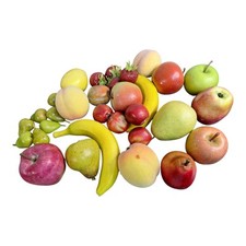 Vintage Artificial Fruit Pieces Lemon Apples Pears Bananas Peaches Strawberries.