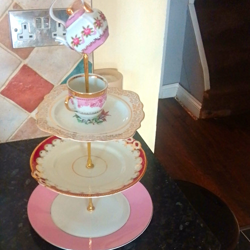Tier porcelain floral - porcelain, cake