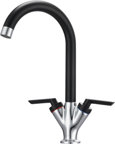 Black and chrome kitchen tap - chrome,
