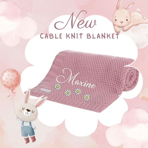 Baby girls knitted blanket - knitted, 4