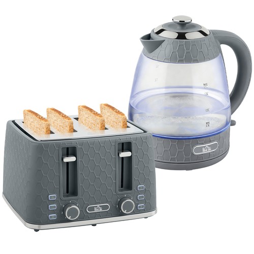 Homcom kettle and toaster set - kettle,